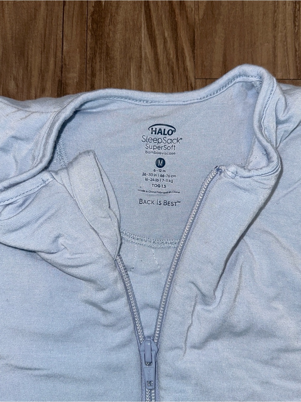 HALO SleepSack SuperSoft Bamboo Blue Fog Size M